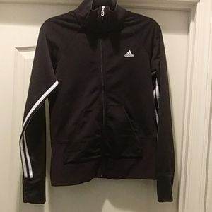 Adidas track jacket Black w/ 3 stripes
